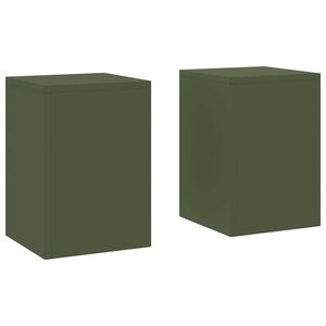 vidaXL Növényállvány 2 pcs Oliva zöld 24 x 24 x 35 cm Acél