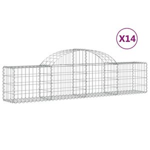 vidaXL 14 db &iacute;ves horganyzott vas gabion kos&aacute;r 200x30x40/60 cm
