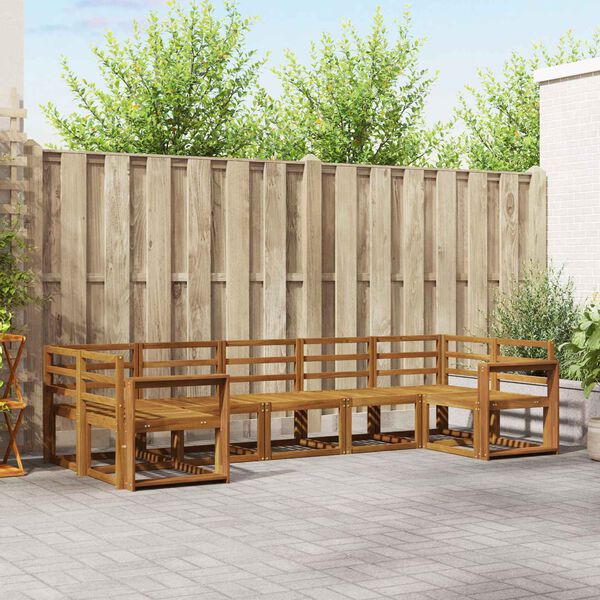 vidaXL K&uuml;lt&eacute;ri kanap&eacute; szett 7 pcs Term&eacute;szetes T&ouml;m&ouml;r Ak&aacute;cfa