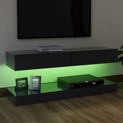 vidaXL szürke TV-szekrény LED lámpákkal 120 x 35 cm
