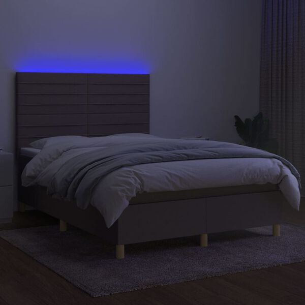 vidaXL t&oacute;psz&iacute;nű sz&ouml;vet rug&oacute;s &eacute;s LED-es &aacute;gy matraccal 140x190cm