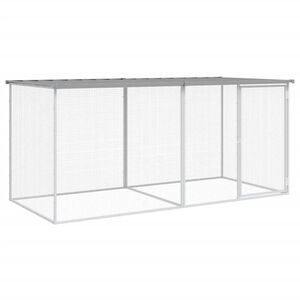 vidaXL vil&aacute;gos sz&uuml;rke horganyzott ac&eacute;l csirkeketrec tetővel 203 x 98 x 90 cm