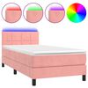 vidaXL r&oacute;zsasz&iacute;n b&aacute;rsony rug&oacute;s &eacute;s LED-es &aacute;gy matraccal 100x200 cm