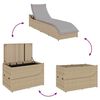vidaXL összecsukható napozóágy párnával és tárolóval bézs polyrattan