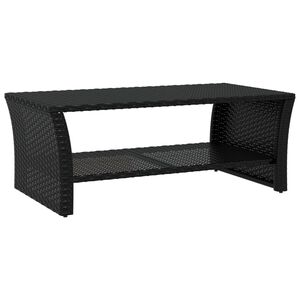 vidaXL fekete polyrattan doh&aacute;nyz&oacute;asztal 100 x 50 x 40 cm