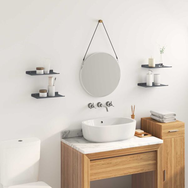 vidaXL Lebegő polc 4 pcs Antracit 30 x 18 x 2,5 cm Ac&eacute;l