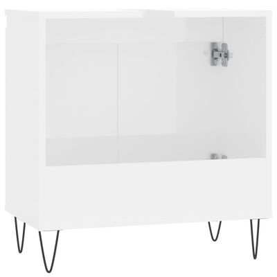 vidaXL magasfényű fehér szerelt fa fürdőszobaszekrény 58 x 33 x 60 cm