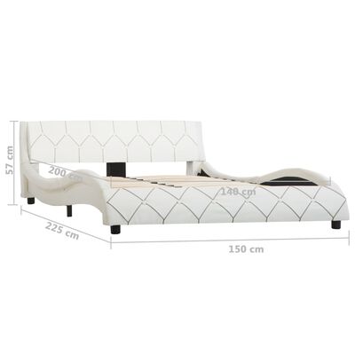 vidaXL fehér műbőr ágykeret 140 x 200 cm