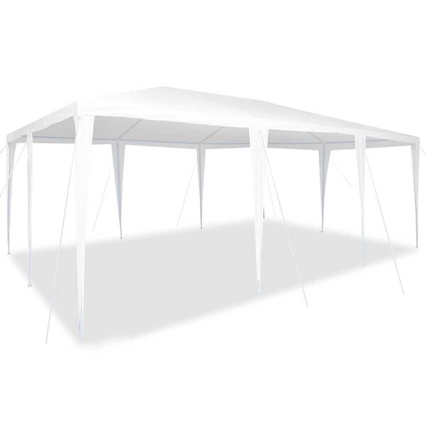 vidaXL Partys&aacute;tor Feh&eacute;r 600 x 400 x 266 cm Poli&eacute;szter &eacute;s Ac&eacute;l