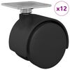vidaXL Forg&oacute; ker&eacute;k 12 db Fekete 39,5 x 39,5 x 37,8 mm Vas &eacute;s PP