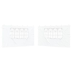 vidaXL Parti s&aacute;tor oldalfal 2 db 400 x 195 cm Feh&eacute;r PE &eacute;s ac&eacute;l