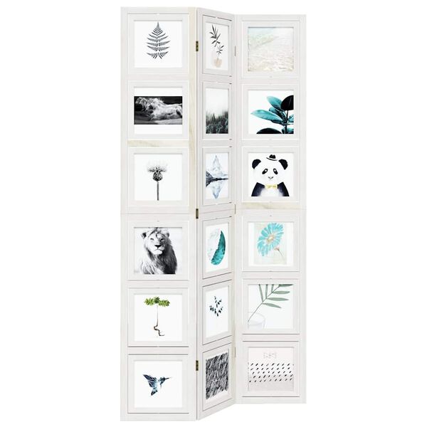 vidaXL 3 paneles fehér tömör császárfa térelválasztó