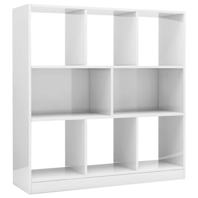 vidaXL magasfényű fehér forgácslap könyvszekrény 97,5 x 29,5 x 100 cm