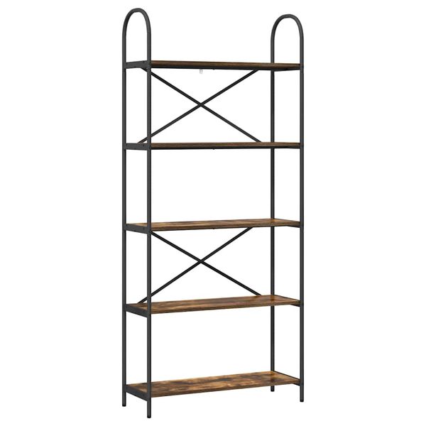 vidaXL K&ouml;nyvespolc F&uuml;st&ouml;lt t&ouml;lgy 80 x 30 x 183 cm Faanyag