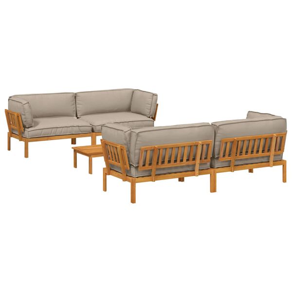 vidaXL Kanap&eacute; Szett p&aacute;rn&aacute;val Egysz&iacute;nű 5 pcs T&oacute;psz&iacute;nű T&ouml;m&ouml;r Ak&aacute;cfa