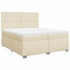 vidaXL kr&eacute;msz&iacute;nű sz&ouml;vet rug&oacute;s &aacute;gy matraccal 200 x 200 cm