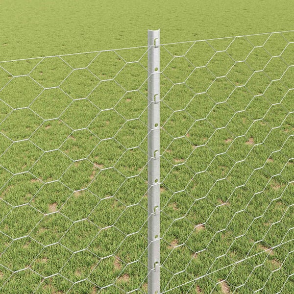 vidaXL Ker&iacute;t&eacute;s oszlopokkal Ez&uuml;st 1,4 x 50 m Ac&eacute;l