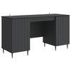 vidaXL Asztal polcokkal t&aacute;rol&oacute;val Fekete 142,5 x 50 x 75 cm Szerelt Fa
