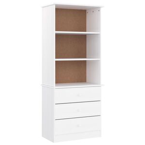 vidaXL ALTA feh&eacute;r t&ouml;m&ouml;r fenyőfa k&ouml;nyvszekr&eacute;ny 60x35x142 cm