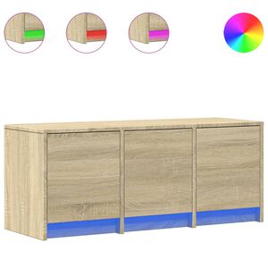 vidaXL sonoma t&ouml;lgy sz&iacute;nű szerelt fa TV-szekr&eacute;ny LED-del 97x34x40 cm