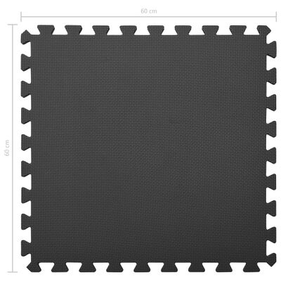 vidaXL 6 db fekete EVA habszivacs padlószőnyeg 2,16 ㎡