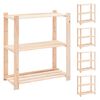 vidaXL 5 db 3-szintes t&ouml;m&ouml;r fenyőfa t&aacute;rol&oacute;polc 150 kg 80 x 38 x 90 cm
