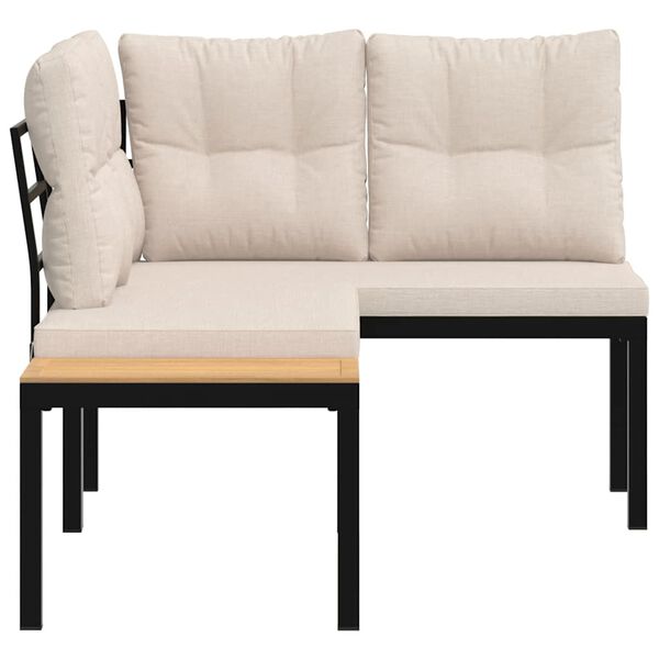 vidaXL 2 db fekete porsz&oacute;rt ac&eacute;l kerti pad p&aacute;rn&aacute;val