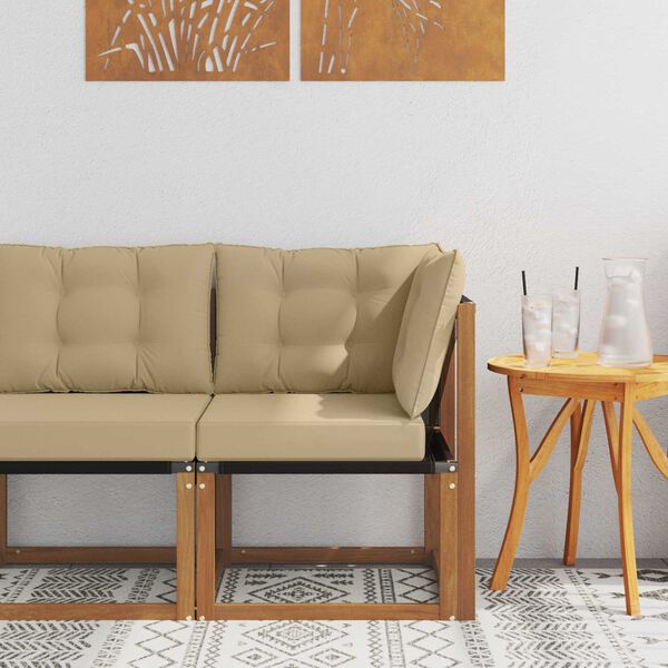 vidaXL K&uuml;lt&eacute;ri Sarokkanap&eacute; T&ouml;m&ouml;r ak&aacute;cfa &eacute;s Textilene sz&ouml;vet