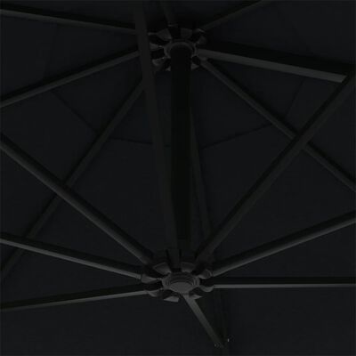 vidaXL fekete falra szerelhető napernyő fémrúddal 300 cm