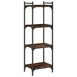 vidaXL 4 szintes f&uuml;st&ouml;s t&ouml;lgy szerelt fa k&ouml;nyvespolc 40 x 30 x 120 cm