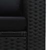 vidaXL 6-részes fekete polyrattan kerti bútorszett párnákkal