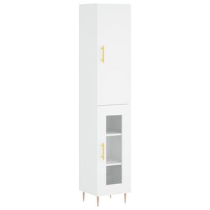 vidaXL feh&eacute;r szerelt fa magasszekr&eacute;ny 34,5x34x180 cm