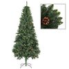 vidaXL z&ouml;ld műfenyő fenyőtobozokkal 210 cm