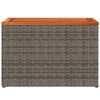 vidaXL 2 db szürke polyrattan és tömör fa kerti kisasztal 55x34x37 cm