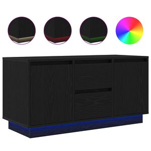 vidaXL fekete t&ouml;lgy TV-szekr&eacute;ny LED-vil&aacute;g&iacute;t&aacute;ssal 100x41x50 cm