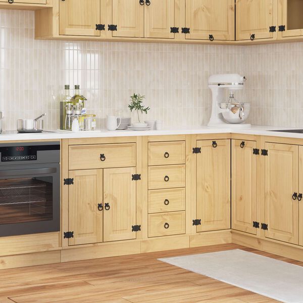 vidaXL Cabinet fi&oacute;kkal SKI M&eacute;zes Barna 40 x 46 x 81 cm T&ouml;m&ouml;r fenyőfa