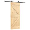 vidaXL Cs&uacute;sz&oacute; ajt&oacute; Term&eacute;szetes &eacute;s Fekete 85 x 210 cm Szil&aacute;rd Fenyőfa