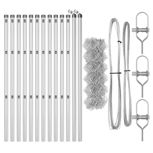 vidaXL Ker&iacute;t&eacute;soszlop Ez&uuml;st 25 x 0,8 m (40 x 40 mm h&aacute;l&oacute;) Ac&eacute;l