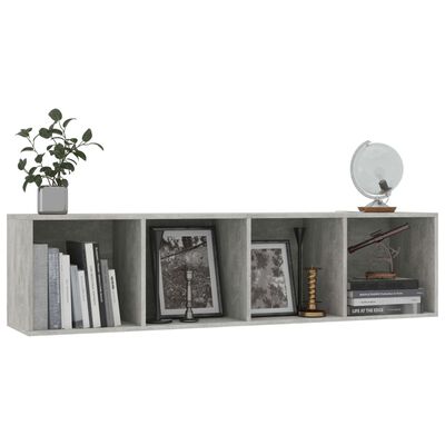 vidaXL betonszürke könyv-/TV-szekrény 143 x 30 x 36 cm