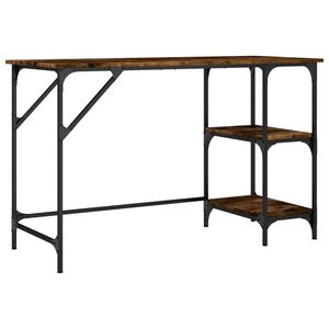 vidaXL f&uuml;st&ouml;s t&ouml;lgy sz&iacute;nű f&eacute;m &eacute;s szerelt fa &iacute;r&oacute;asztal 120 x 50 x 75 cm