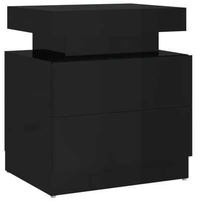 vidaXL magasfényű fekete forgácslap éjjeliszekrény 45 x 35 x 52 cm