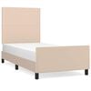 vidaXL cappuccino sz&iacute;nű műbőr &aacute;gykeret fejt&aacute;ml&aacute;val 90 x 200 cm