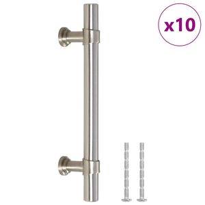 vidaXL 10 db ez&uuml;st rozsdamentes ac&eacute;l szekr&eacute;nyfoganty&uacute; 96 mm
