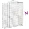 vidaXL 18 db &iacute;ves horganyzott vas gabion kos&aacute;r 200x50x220/240 cm