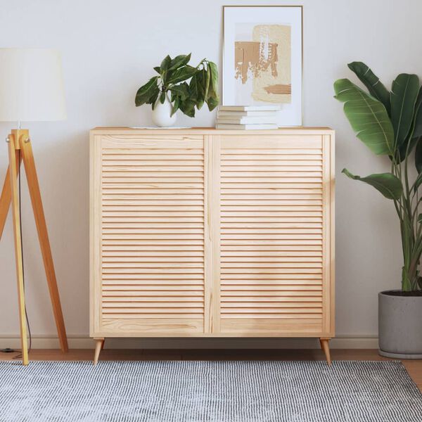 vidaXL 2 db tömör fenyőfa lamellás szekrényajtó 99,3 x 59,4 cm