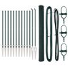 vidaXL Hatsz&ouml;gletű ker&iacute;t&eacute;s oszlopokkal 25 x 1,5 m PVC-bevonatos ac&eacute;l