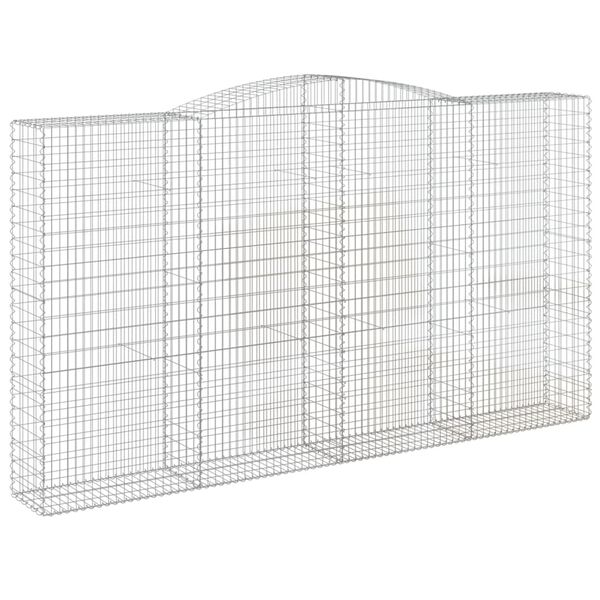 vidaXL 7 db &iacute;ves horganyzott vas gabion kos&aacute;r 400x50x220/240 cm
