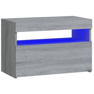 vidaXL sz&uuml;rke sonoma sz&iacute;nű &eacute;jjeliszekr&eacute;ny LED vil&aacute;g&iacute;t&aacute;ssal 60x35x40 cm