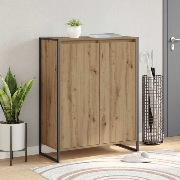 vidaXL Cipőszekr&eacute;ny t&aacute;rol&oacute;val Műv&eacute;szi t&ouml;lgy 79 x 36 x 100 cm Faanyag