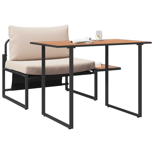 vidaXL Kert étkező szett 2 pcs Tópszínű Acél